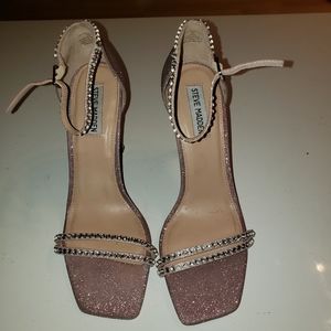 Steve madden pink glitter & Rhinestones  high heels sandals